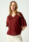 Camille V Tee - Scarlet Rust