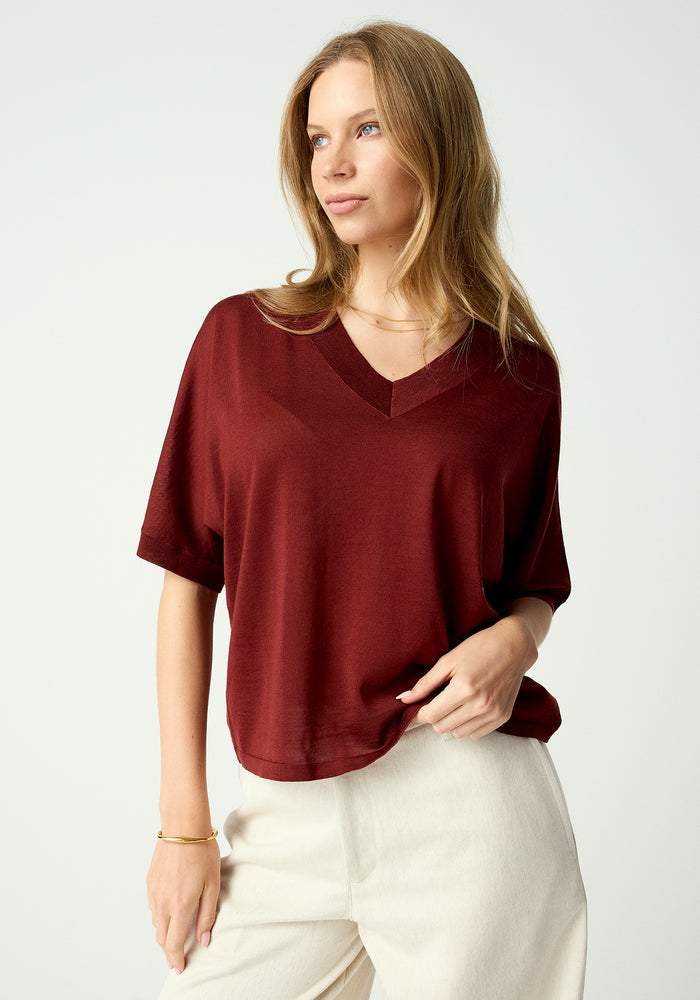Camille V Tee - Scarlet Rust