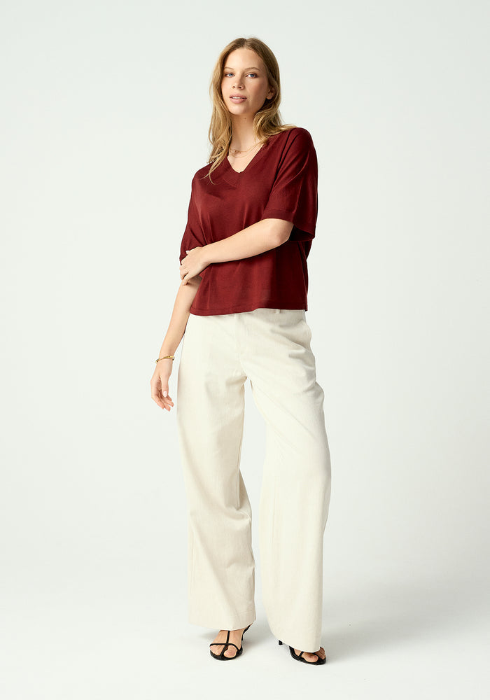 Camille V Tee - Scarlet Rust