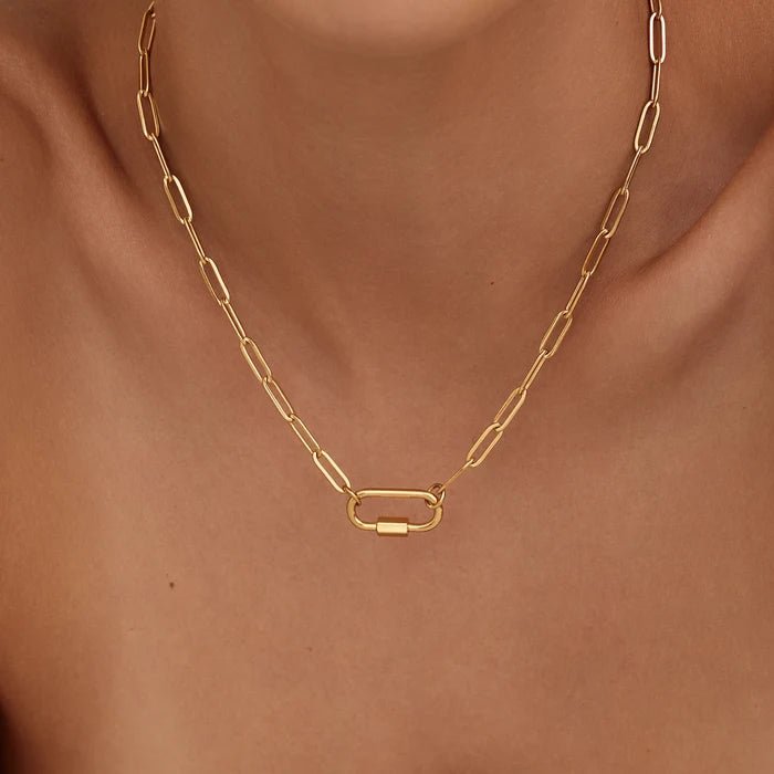 Carabiner Charm Lock Necklace