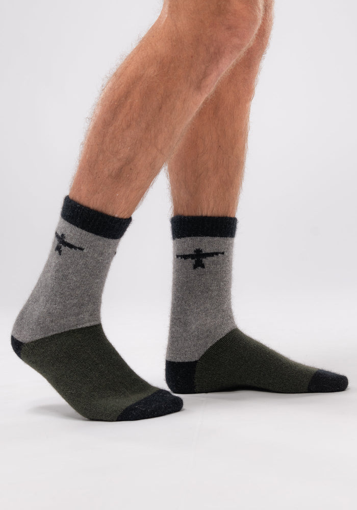 Colour Block Kite Socks - Shadow/Thyme Multi