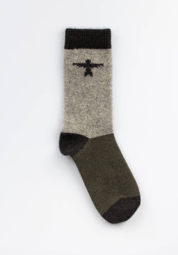 Colour Block Kite Socks - Shadow/Thyme Multi