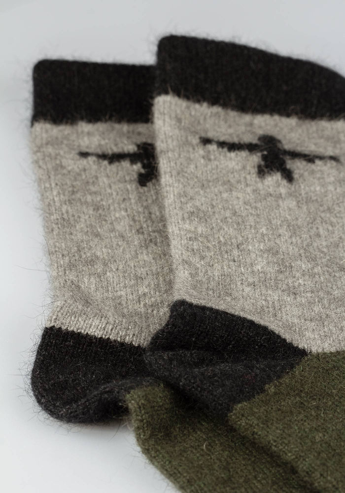 Colour Block Kite Socks - Shadow/Thyme Multi
