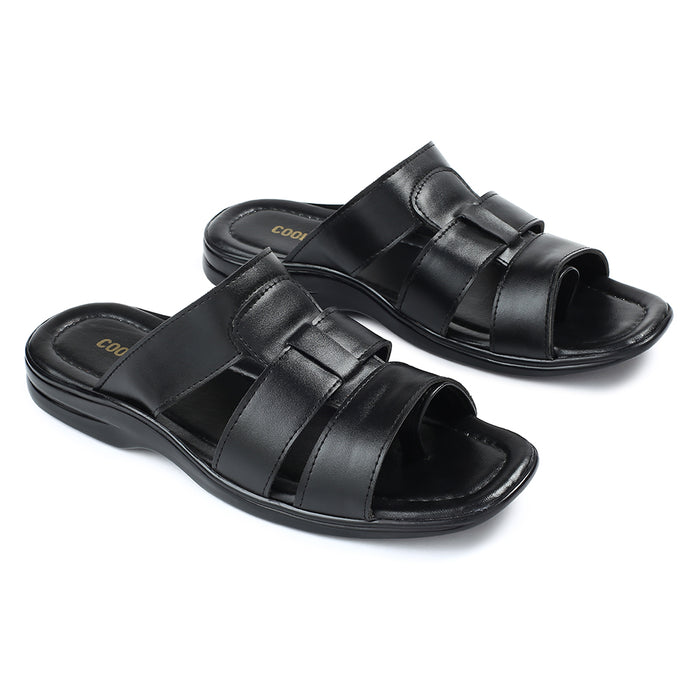 Coolers Black Casual Slipper For Men COOL99-628
