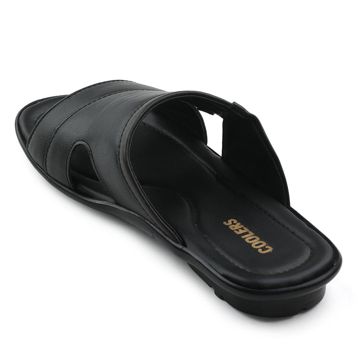 Coolers Black Casual Slipper For Men LIGHTER-2 By Liberty