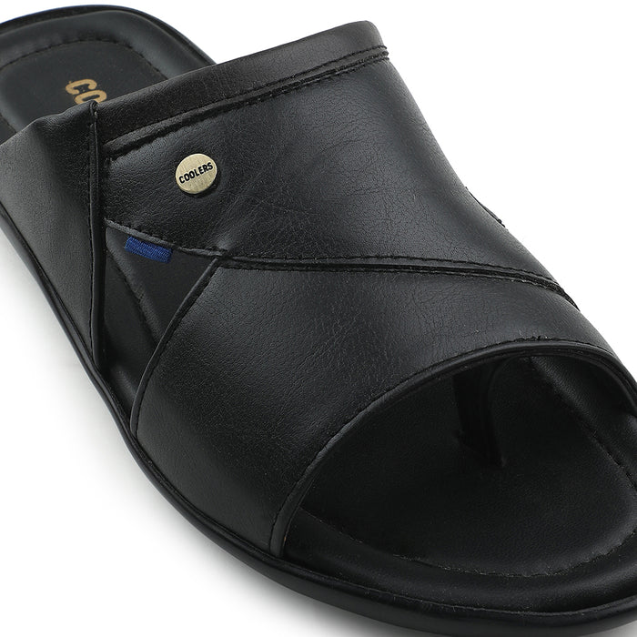 Coolers Black Casual Slipper For Men LIGHTER-2 By Liberty