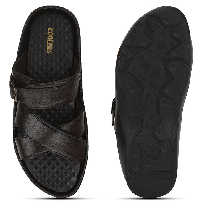 Coolers Casual (Brown) Slippers For Men STEAMER-3 By Liberty