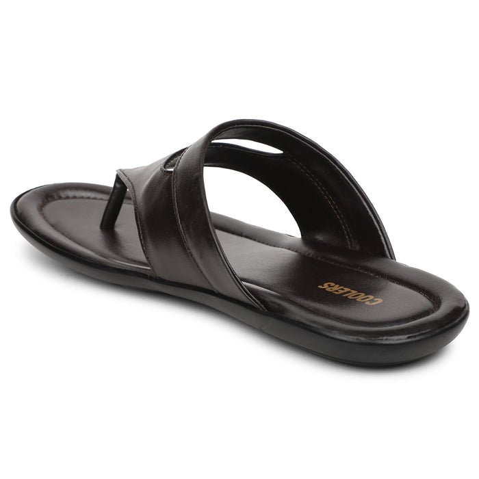 Coolers FLATY-1 Brown Formal Thong Slippers for Men by Liberty