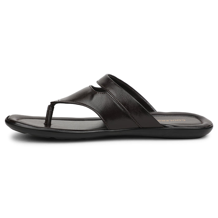 Coolers FLATY-1 Brown Formal Thong Slippers for Men by Liberty