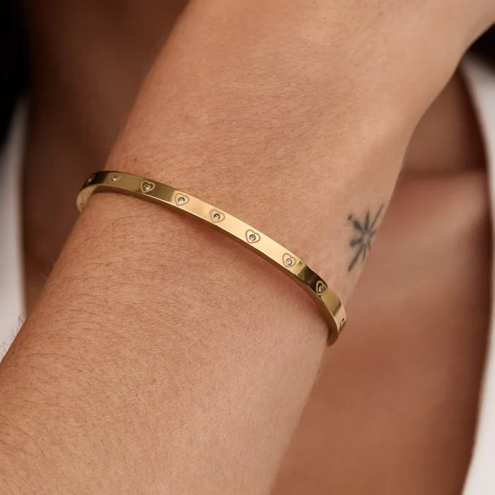 Crystal Heart Bangle