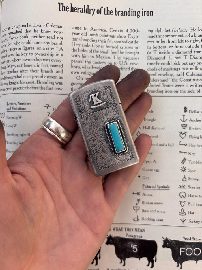 ✙ Custom Brand Lighter with Turquoise