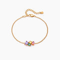 Custom Legacy Birthstone Bracelet with four birthstones in 18k gold plated stainless steel — Olivia Jewelry