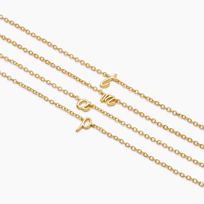 Dainty Cursive Initial Bracelet