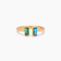 Double Baguette Birthstone Ring