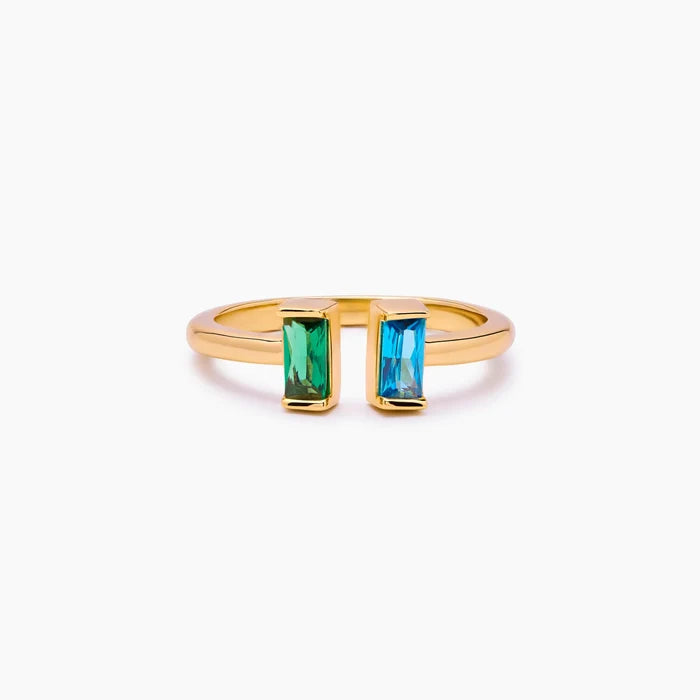 Double Baguette Birthstone Ring