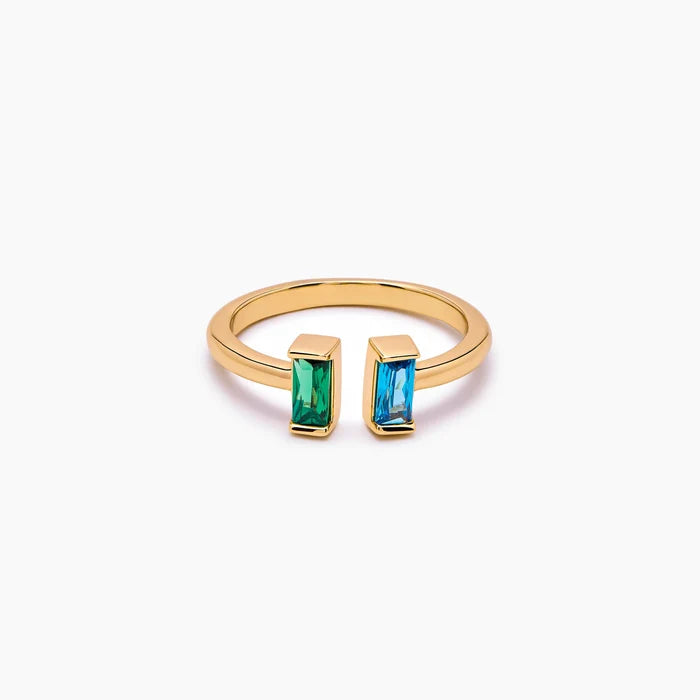 Double Baguette Birthstone Ring