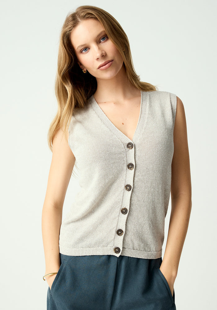 Elena Vest - Taupe Fleck