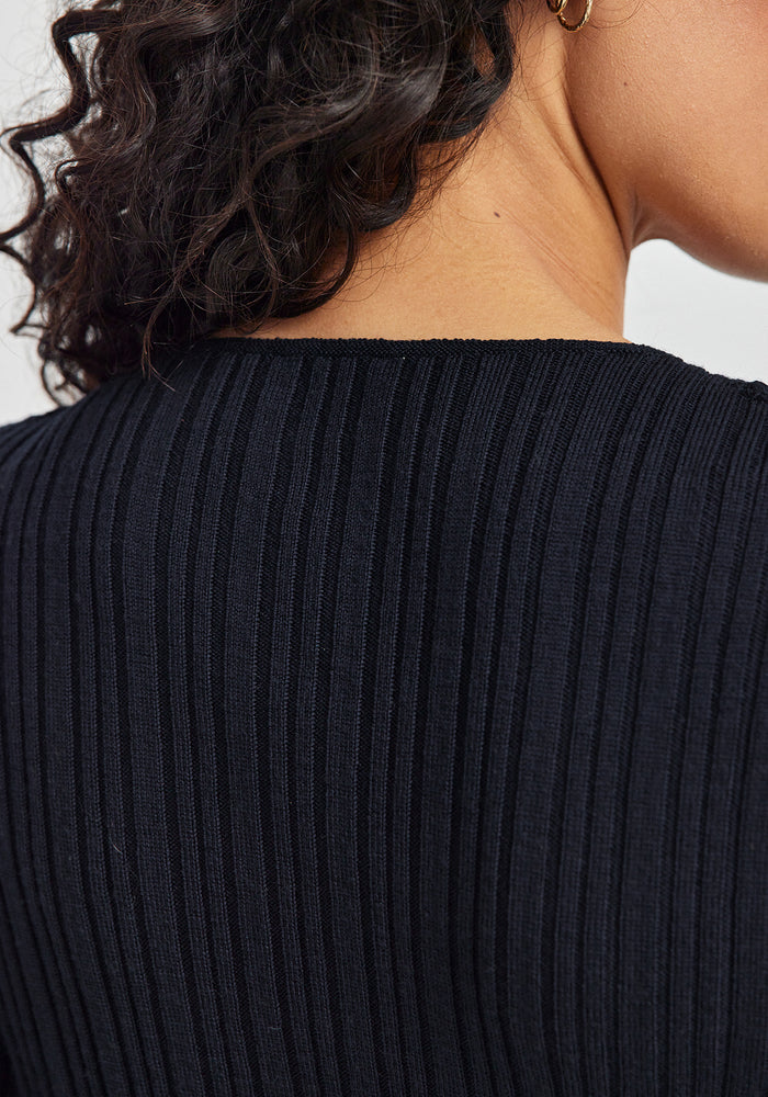 Ella Rib Top - Deep Blue