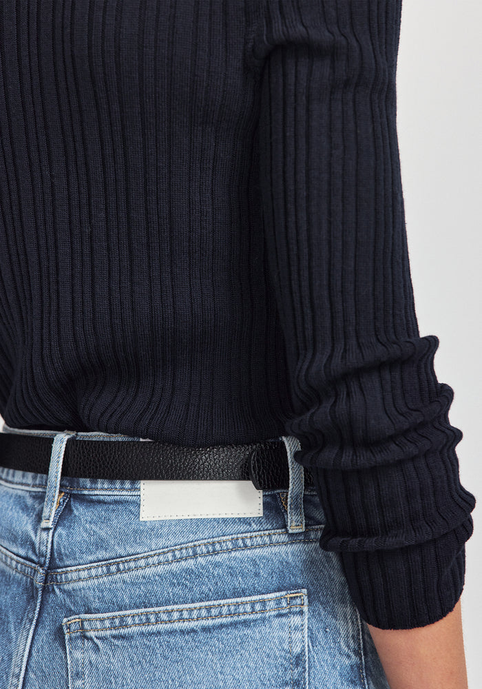 Ella Rib Top - Deep Blue