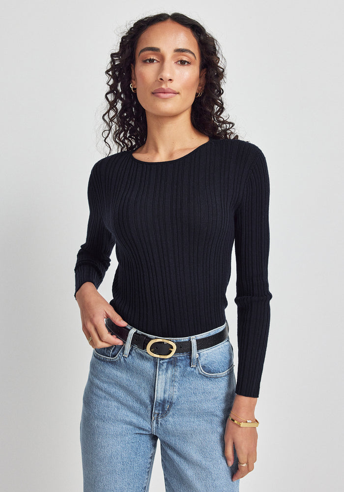 Ella Rib Top - Deep Blue