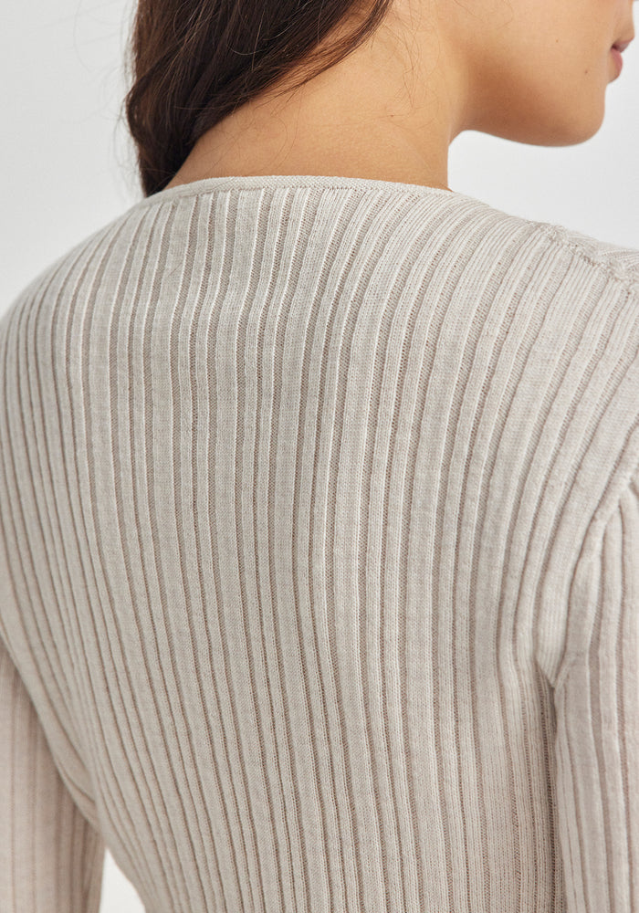 Ella Rib Top - Ecru