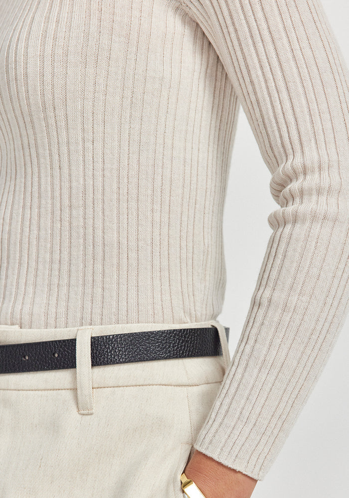 Ella Rib Top - Ecru