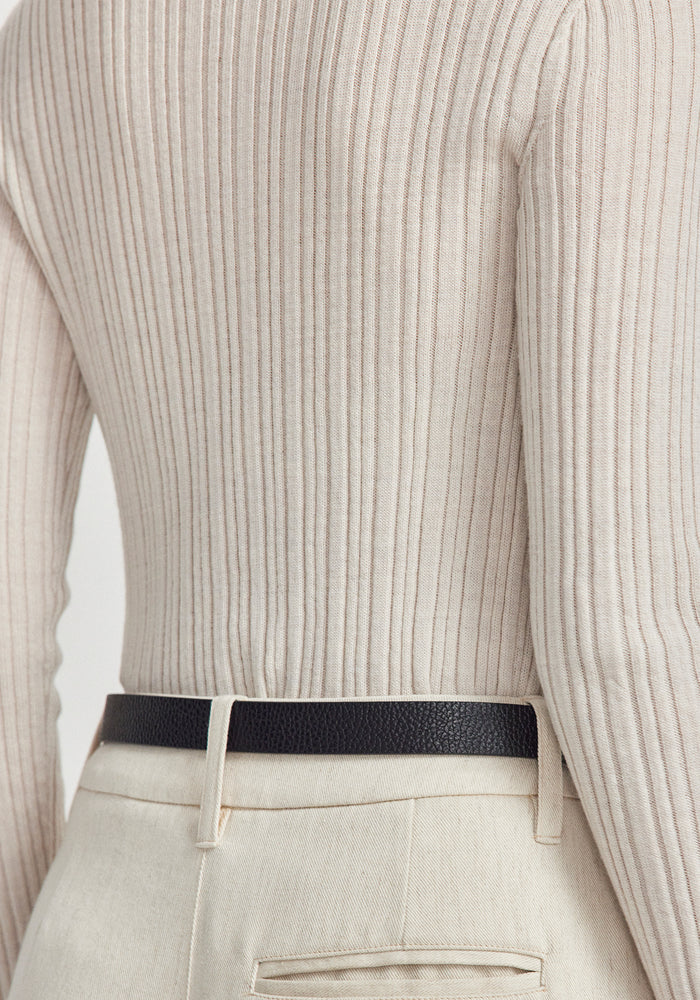 Ella Rib Top - Ecru