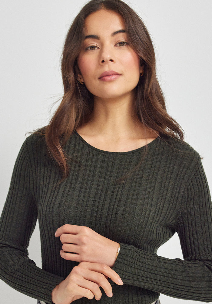 Ella Rib Top - Forest