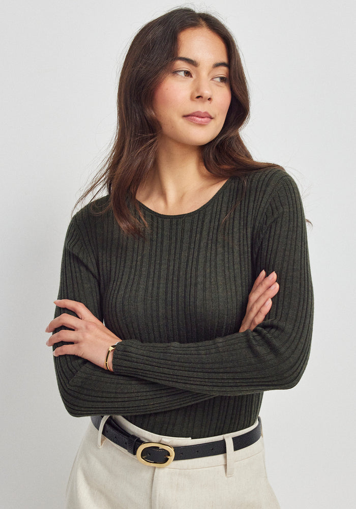 Ella Rib Top - Forest