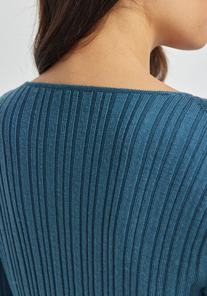 Ella Rib Top - Ocean Mist