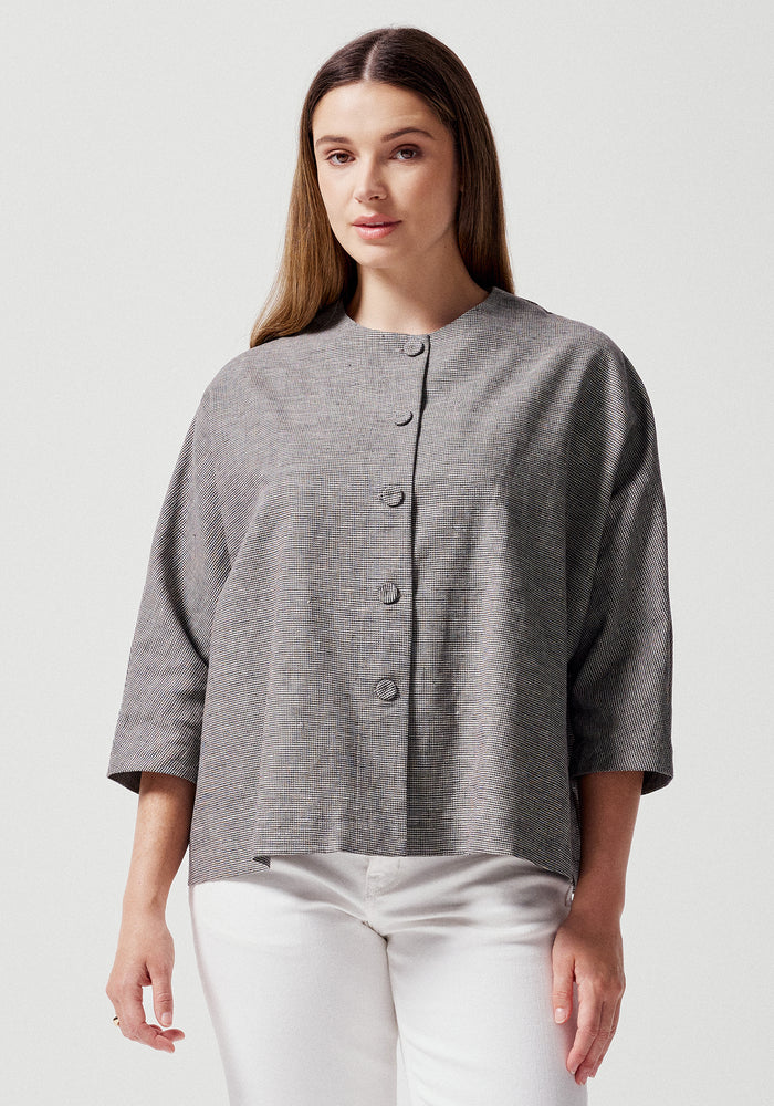 Elodie Jacket - Tweed Blue