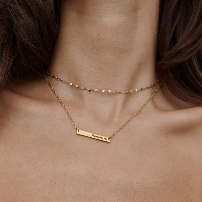 Engravable Bar Necklace
