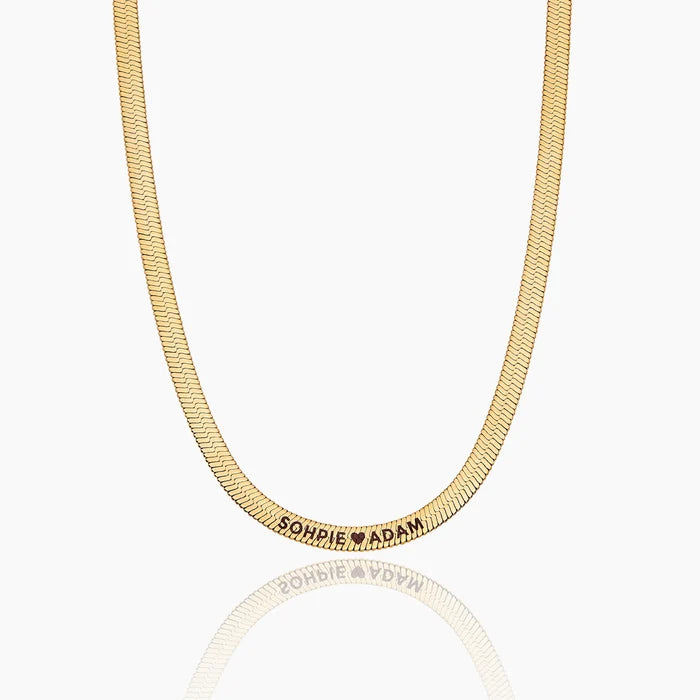 Engraved Herringbone Necklace