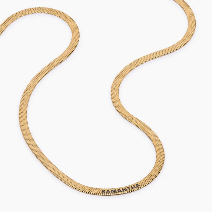 Engraved Herringbone Necklace