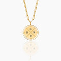 Engraved initial compass necklace gold — Olivia Jewelry