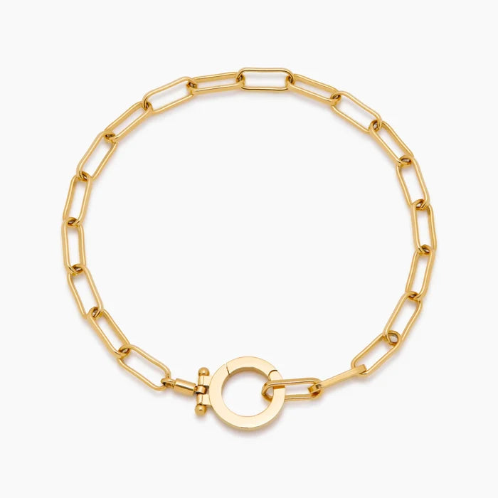 Essential paperclip chain bracelet gold — Olivia Jewelry