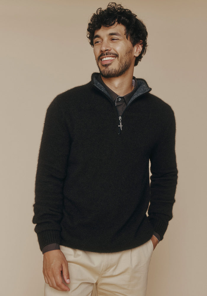 Estuary Half Zip - Chocolate/Slate
