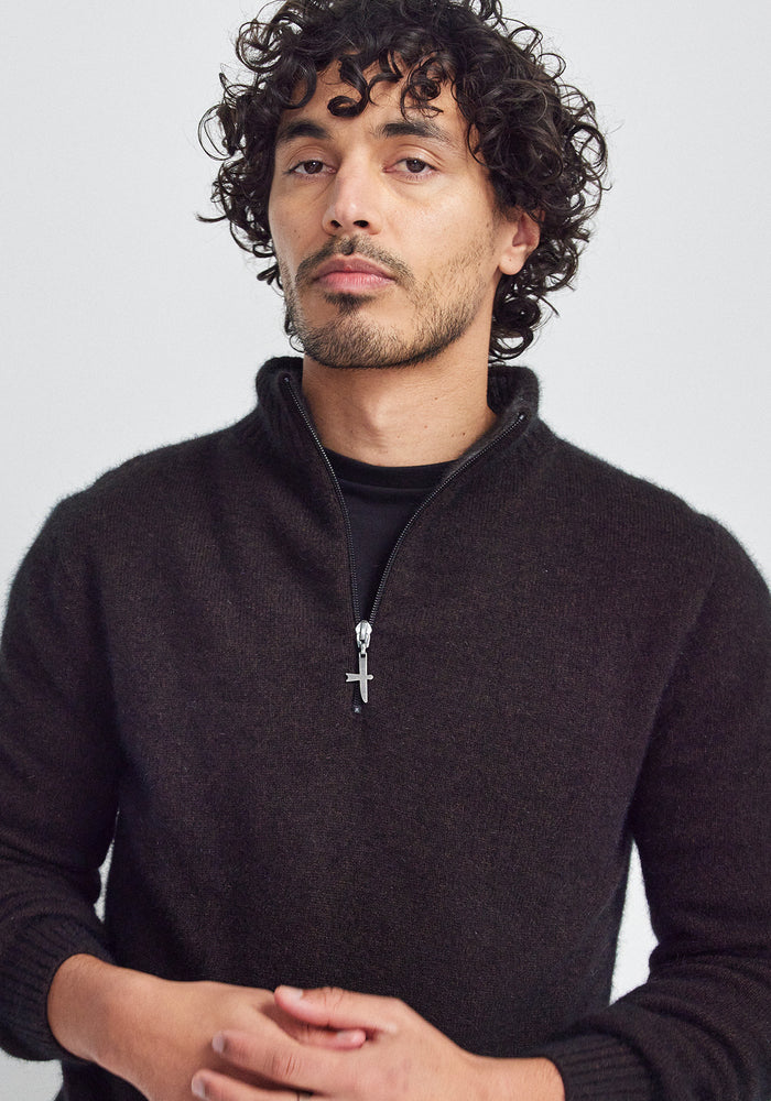 Estuary Half Zip - Chocolate/Slate