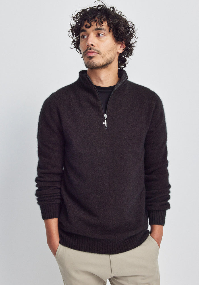 Estuary Half Zip - Chocolate/Slate