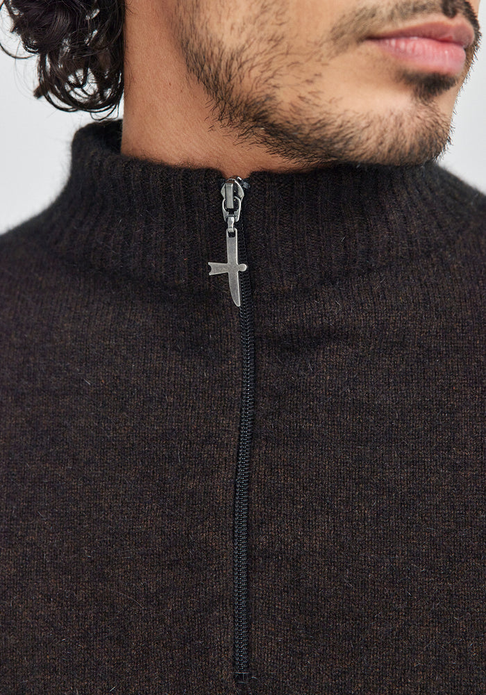 Estuary Half Zip - Chocolate/Slate