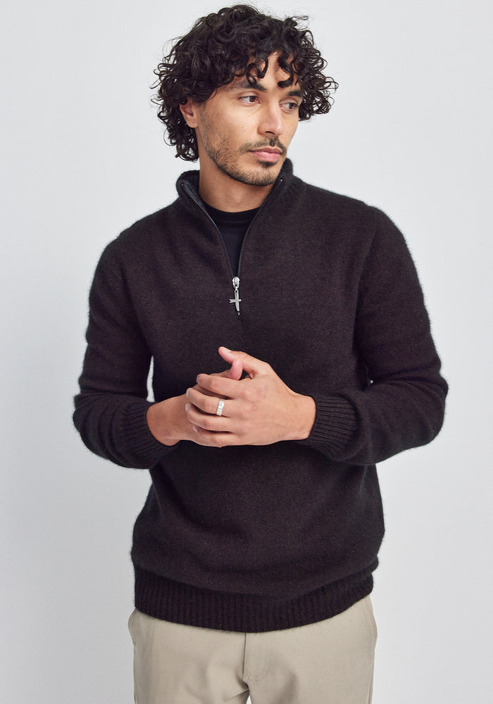 Estuary Half Zip - Chocolate/Slate