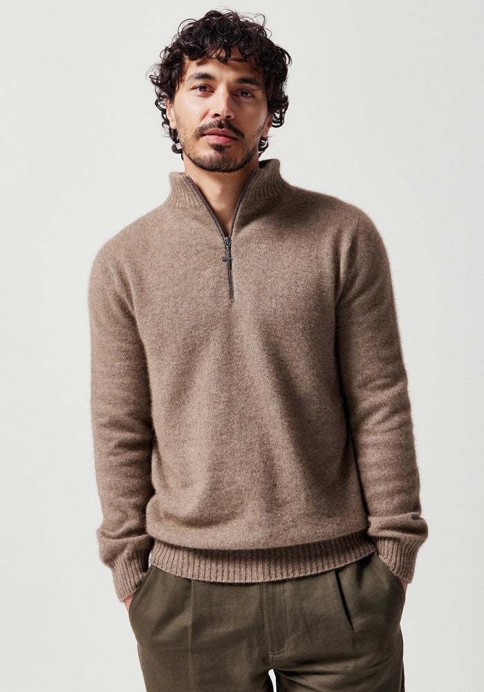 Estuary Half Zip - Wheat/Slate