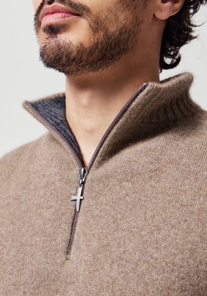 Estuary Half Zip - Wheat/Slate
