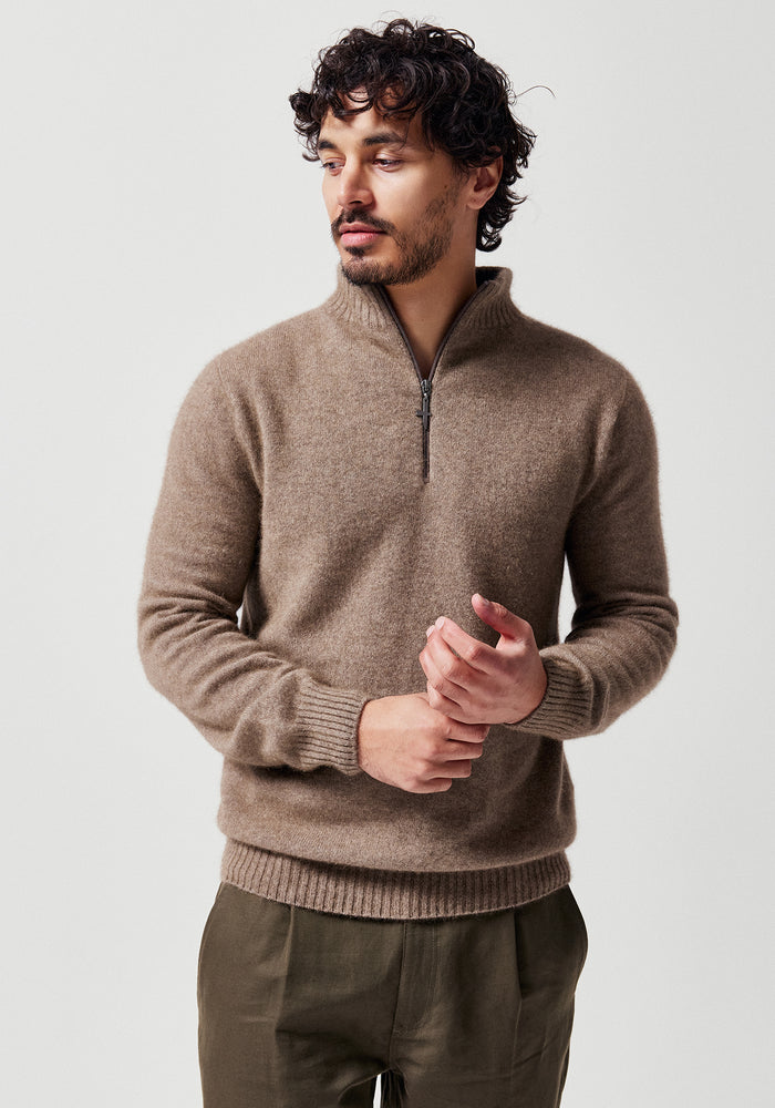 Estuary Half Zip - Wheat/Slate