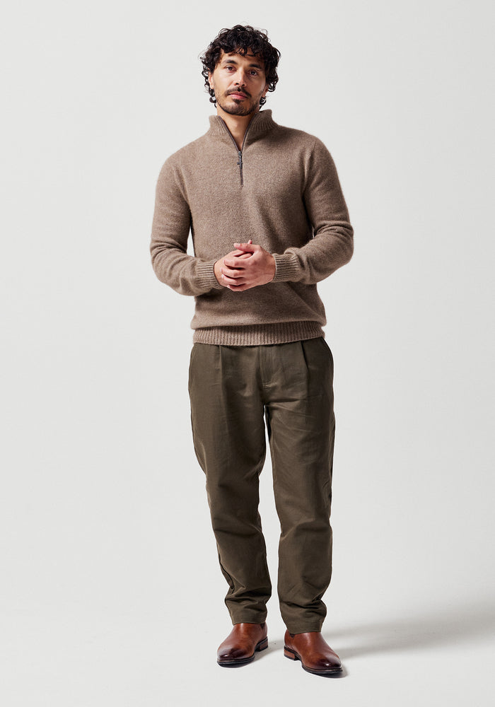 Estuary Half Zip - Wheat/Slate