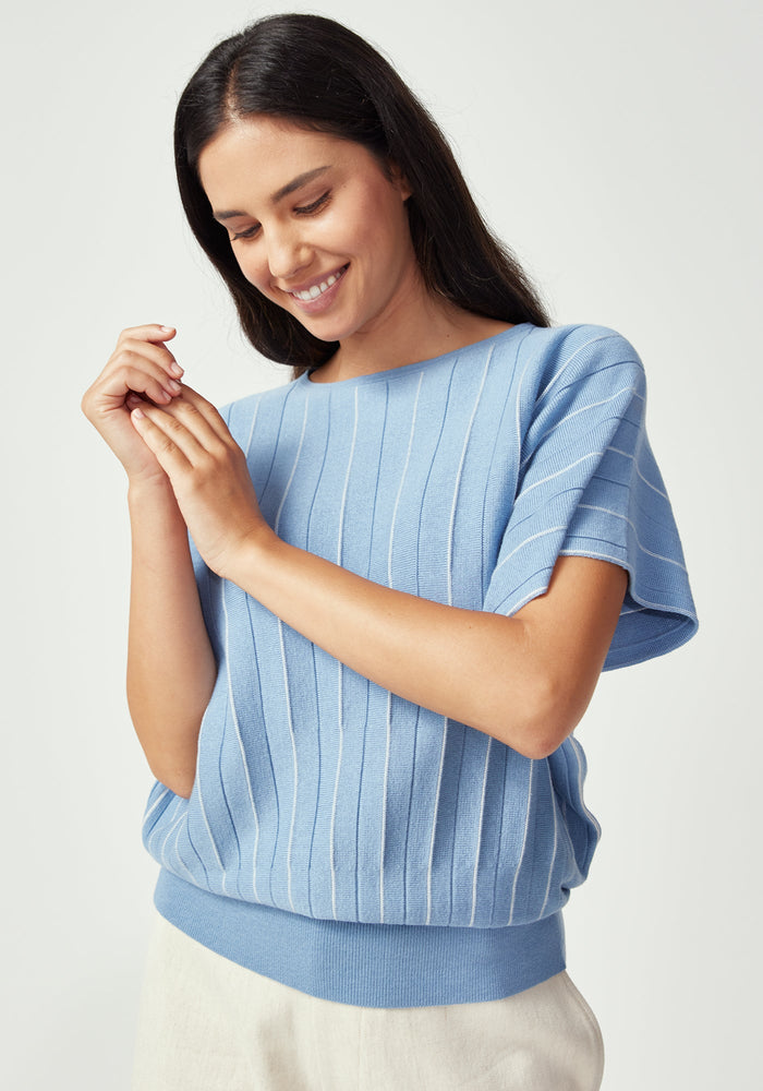 Flo Top - Sky Blue/White Linen