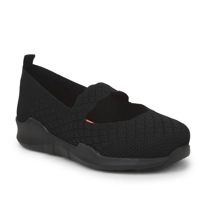 Force 10 Non Lacing Black Casual Slip on Shoes For Women AVILA-48 By Liberty
