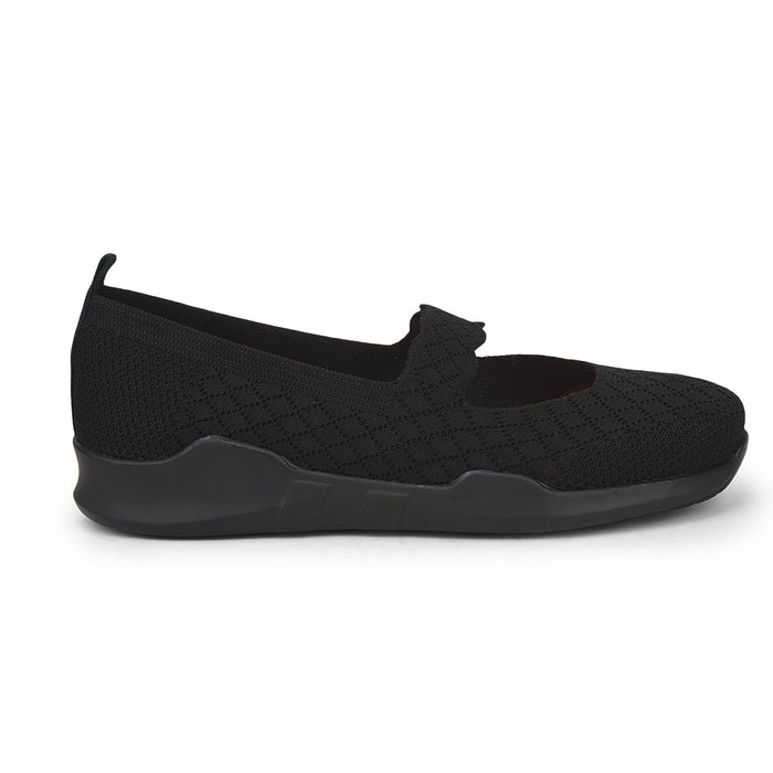 Force 1 Non Lacing Black Casual Slip on Shoes For Women AVILA-48 By Liberty