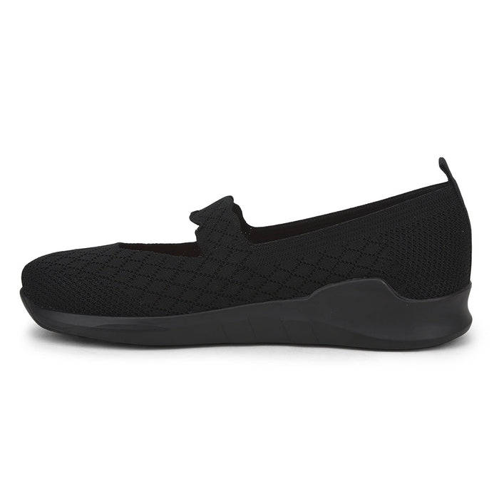 Force 1 Non Lacing Black Casual Slip on Shoes For Women AVILA-48 By Liberty