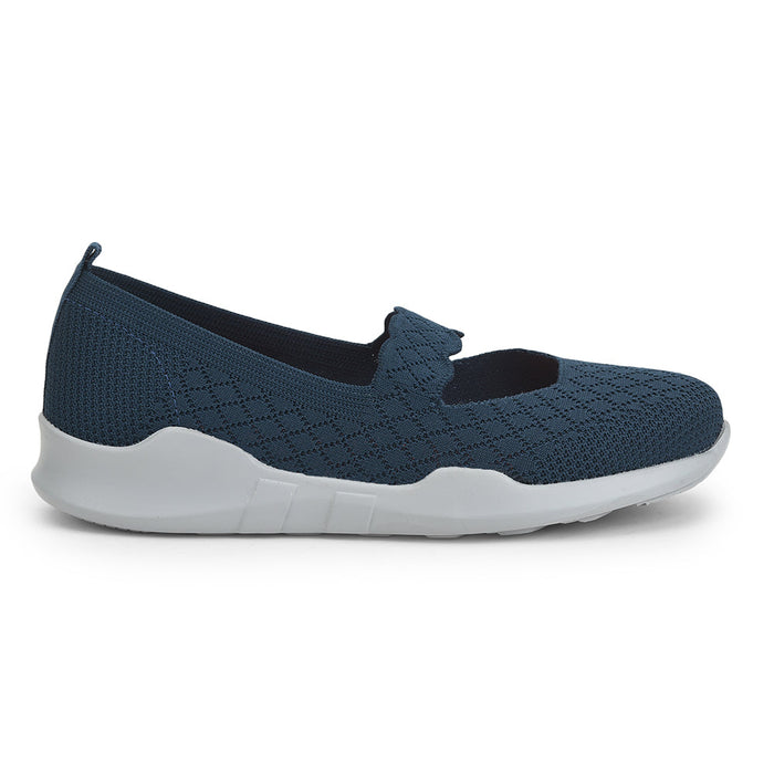 Force 1 Non Lacing Teal Blue Casual Slip on Shoes For Women AVILA-48 By Liberty